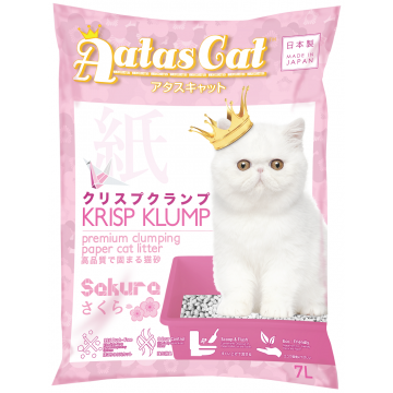 Aatas Cat Krisp Klump Premium Clumping Paper Cat Litter Sakura 7L